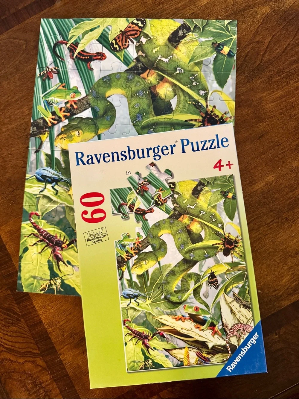 EUC Ravensburger 60-piece puzzle featuring a snake, frog, jungle…